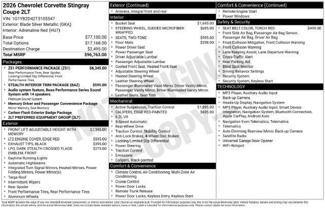 2026 Chevrolet Corvette 2LT - Photo 39