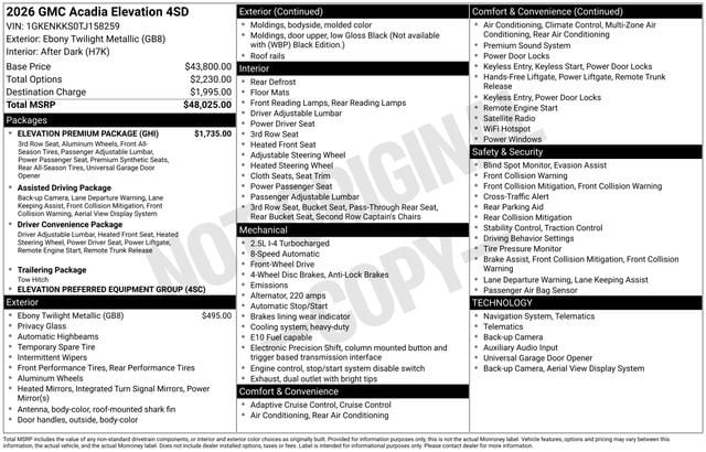 2026 GMC Acadia Elevation - Photo 37