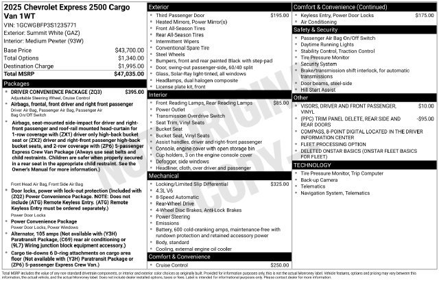 2025 Chevrolet Express Cargo Work Van - Photo 29