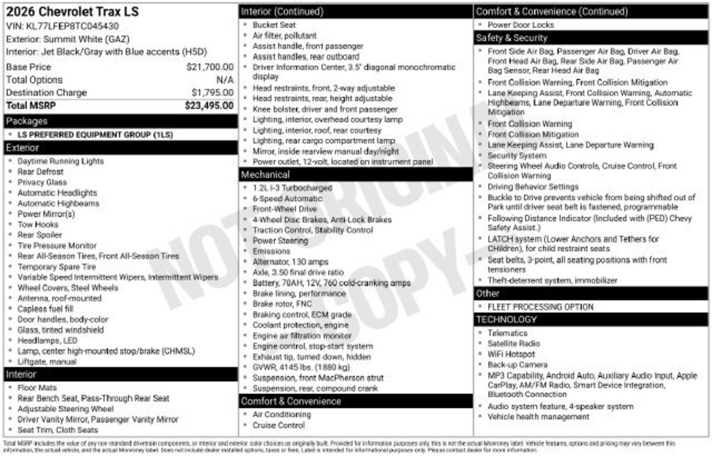 Used 2026 Chevrolet Trax LS SUV