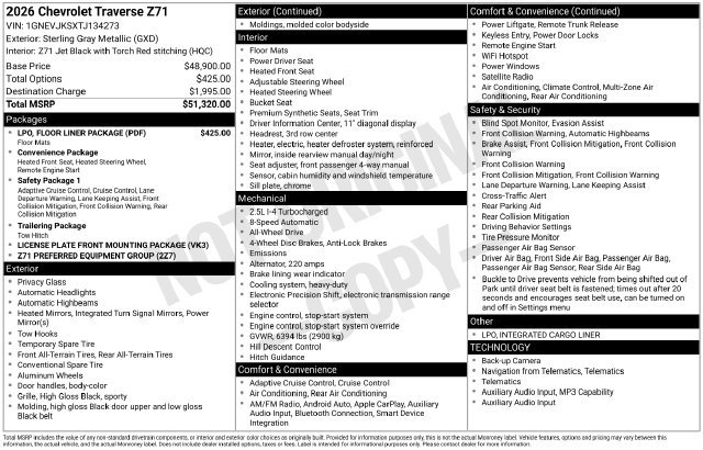 2026 Chevrolet Traverse Z71 - Photo 36