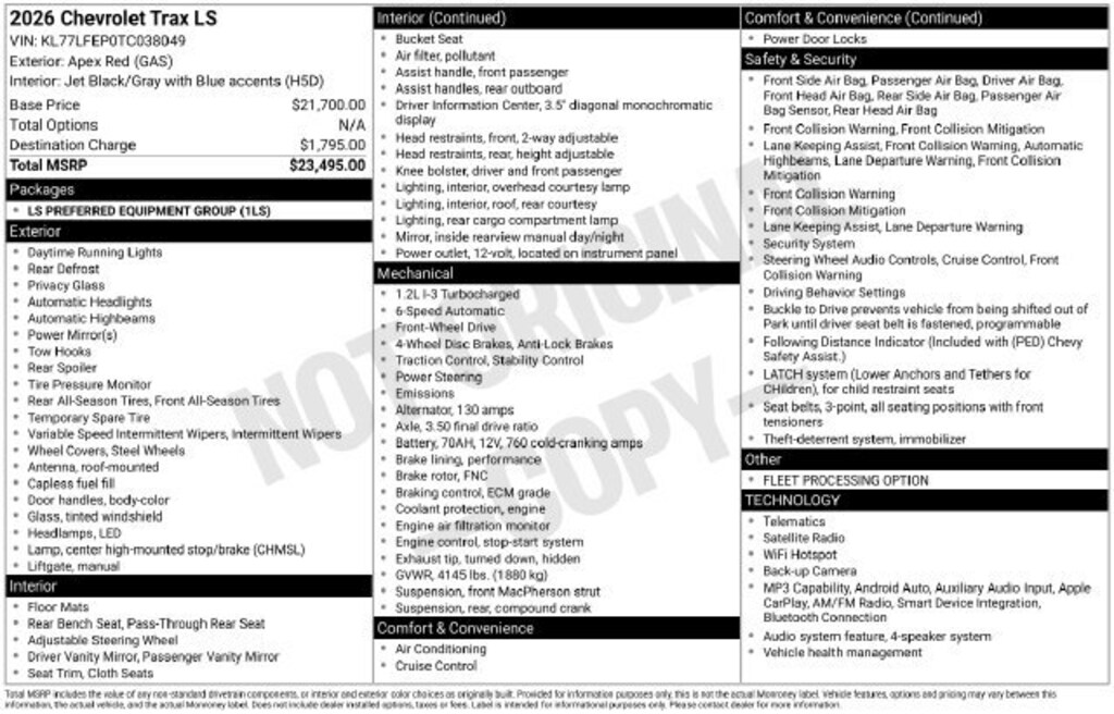 Used 2026 Chevrolet Trax LS SUV
