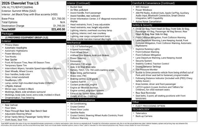 2026 Chevrolet Trax LS - Photo 29