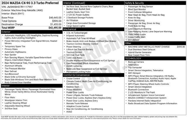 2024 Mazda CX-90 Turbo Preferred Package - Photo 36