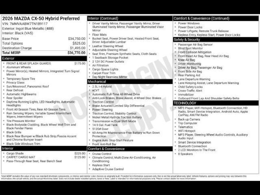 New 2026 Mazda CX-50 Hybrid Preferred AWD Sport Utility