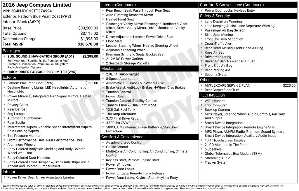 New 2026 Jeep Compass Limited Sport Utility