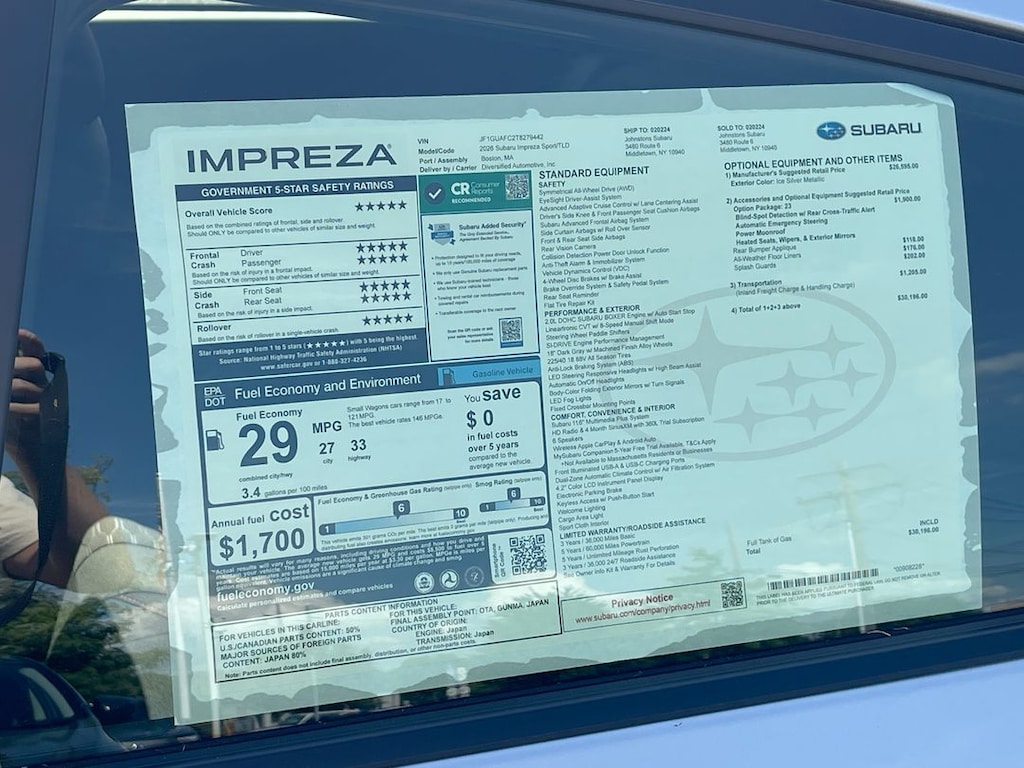 New 2026 Subaru Impreza Sport 5-Door