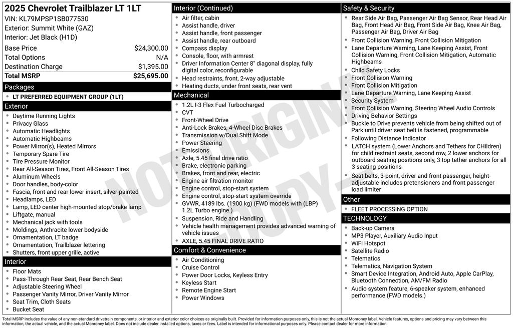 Used 2025 Chevrolet Trailblazer LT SUV