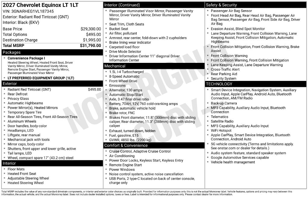 New 2027 Chevrolet Equinox LT SUV