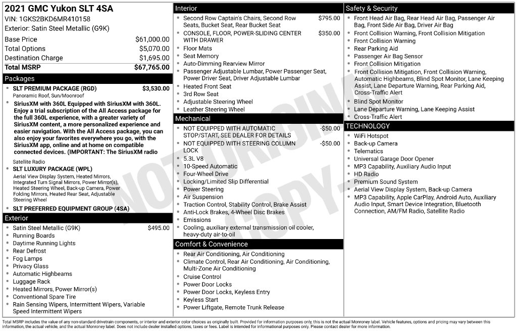Used 2021 GMC Yukon SLT SUV