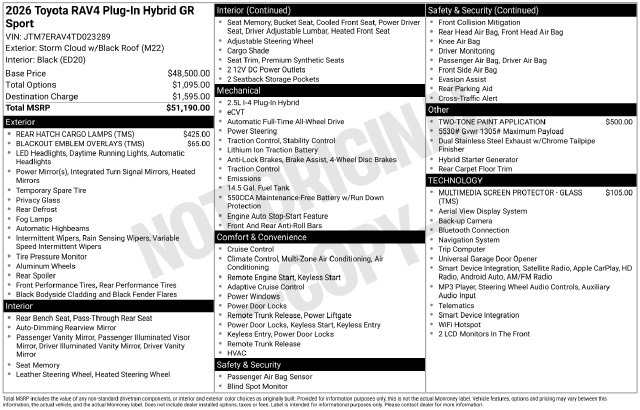 New 2026 Toyota RAV4 Plug-In Hybrid GR Sport SUV