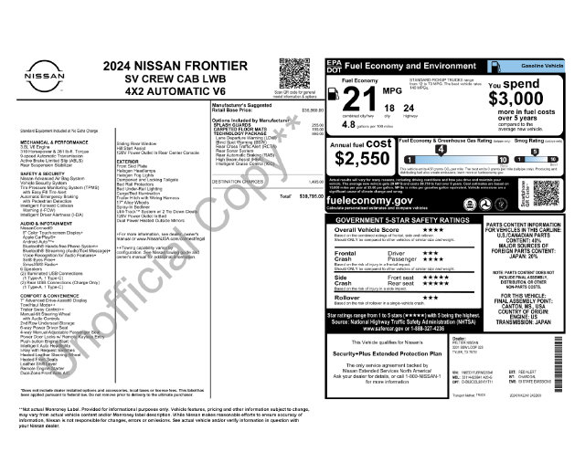 Used 2024 Nissan Frontier SV Truck