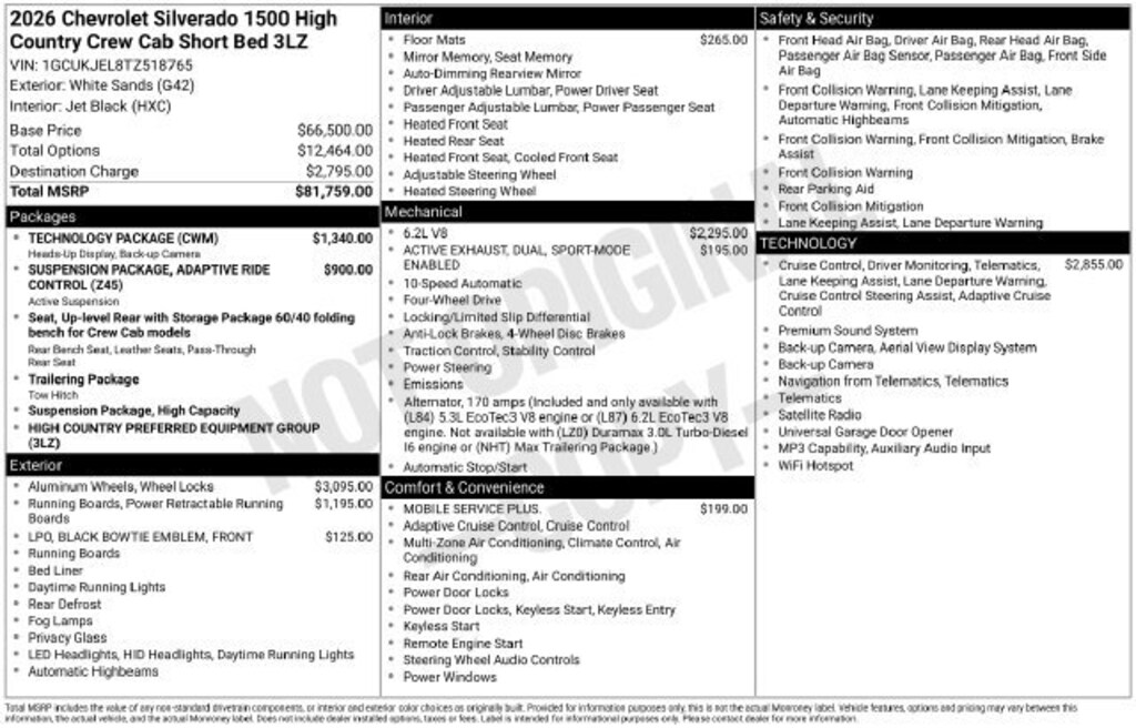 New 2026 Chevrolet Silverado 1500 High Country Truck