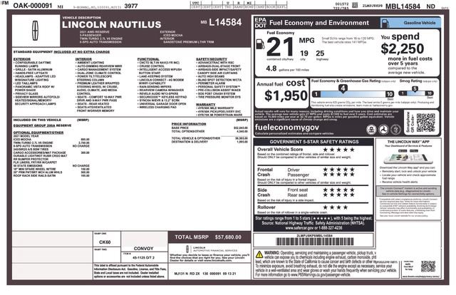 Used 2021 Lincoln Nautilus Reserve