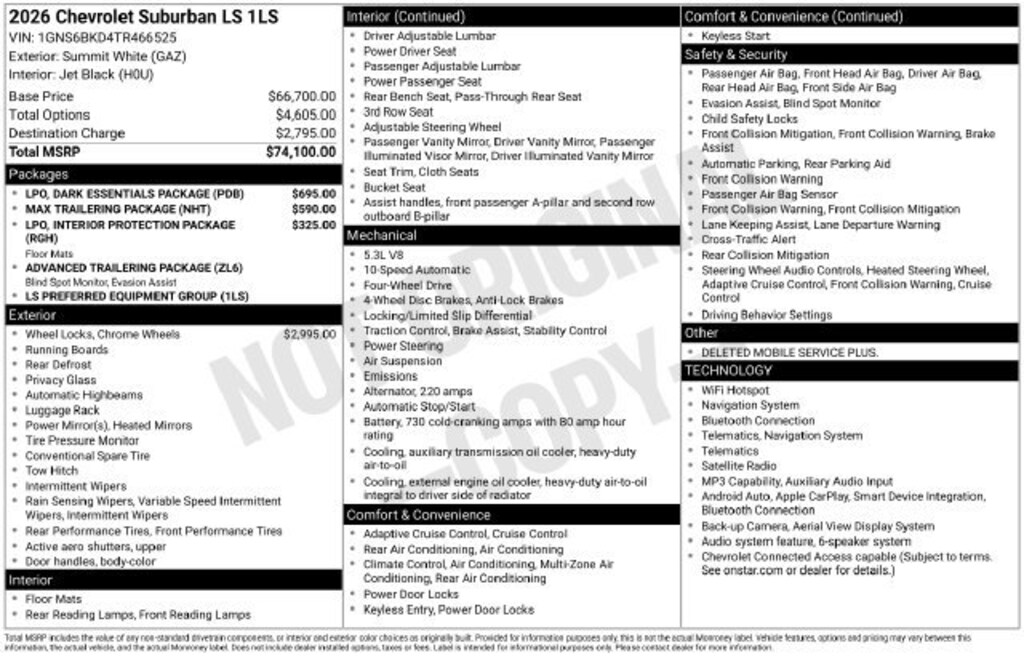 New 2026 Chevrolet Suburban LS SUV