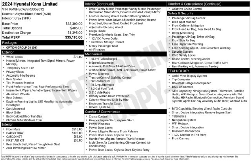 Certified 2024 Hyundai Kona Limited SUV
