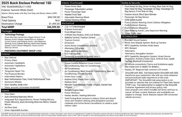 Used 2025 Buick Enclave Preferred SUV