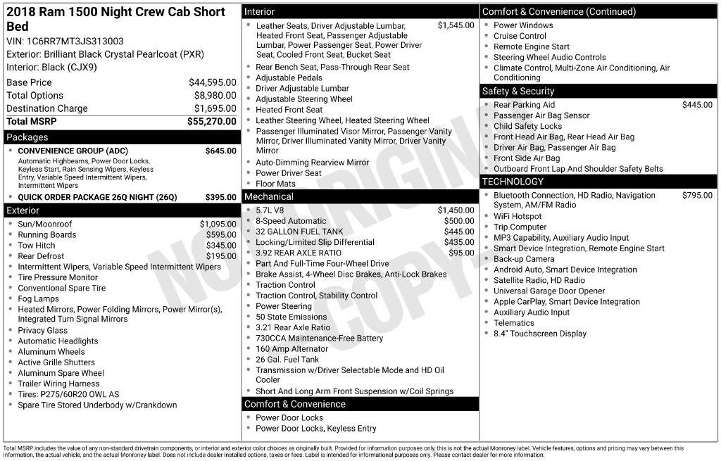 Used 2018 Ram 1500 Sport Truck Crew Cab