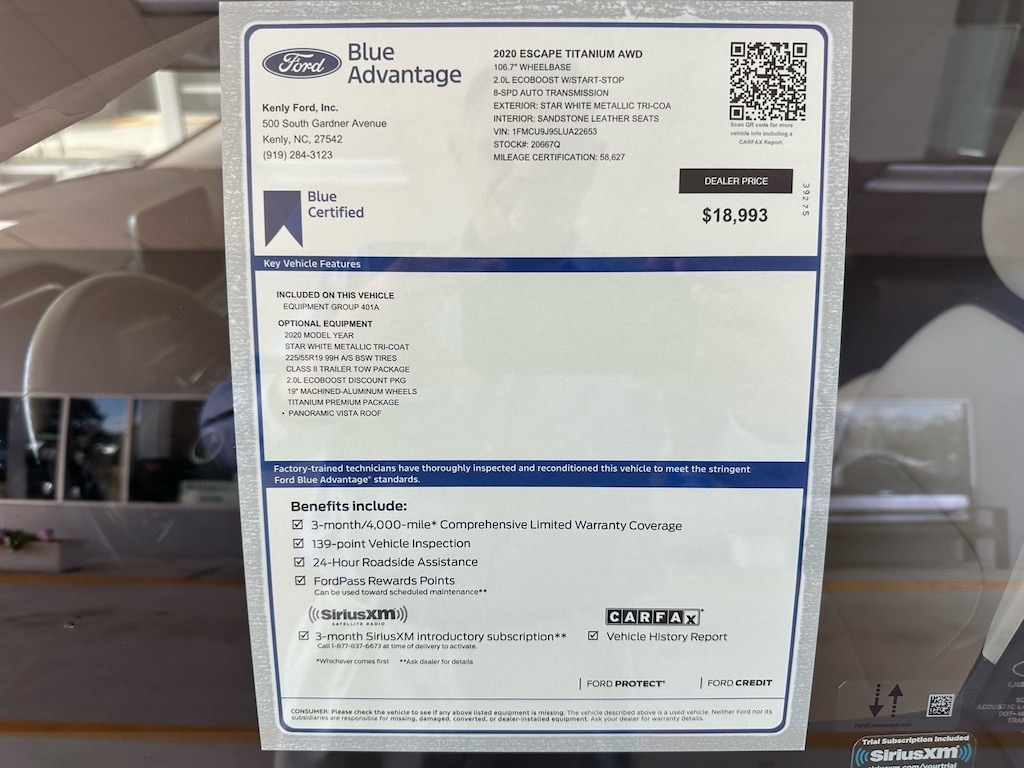 Certified 2020 Ford Escape Titanium AWD Titanium SUV