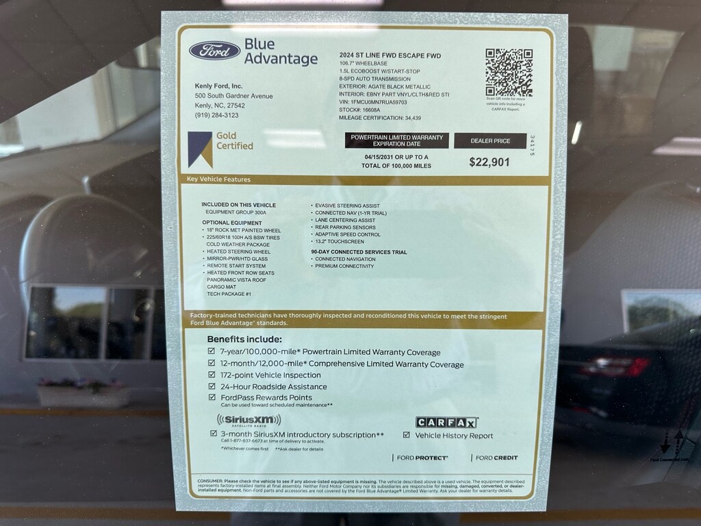 Certified 2024 Ford Escape ST-Line ST-Line SUV