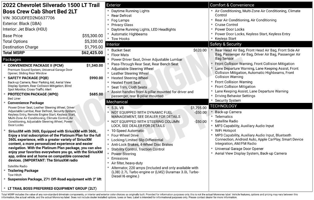 Used 2022 Chevrolet Silverado 1500 LT Trail Boss Truck