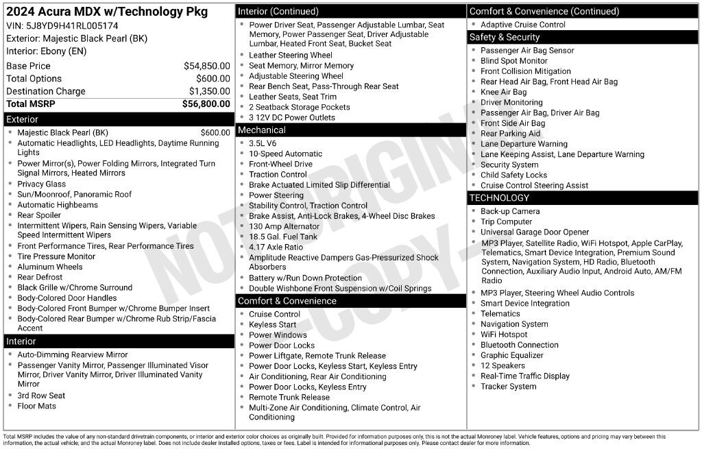 Used 2024 Acura MDX w/Technology Package