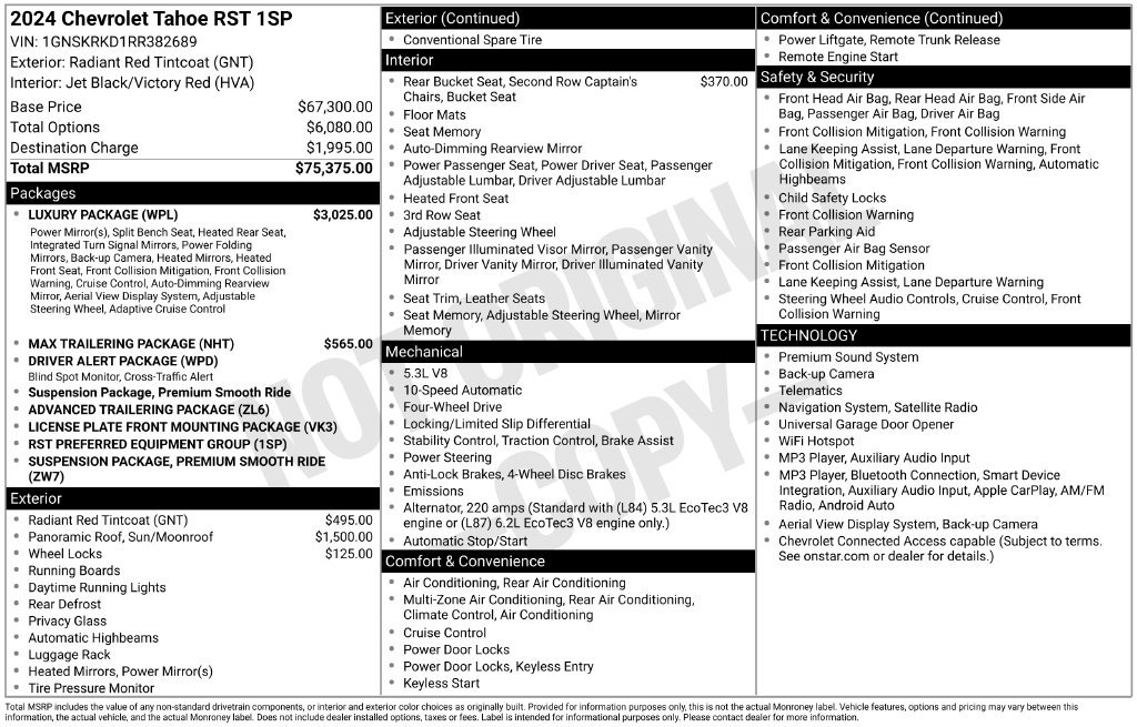 Used 2024 Chevrolet Tahoe RST SUV