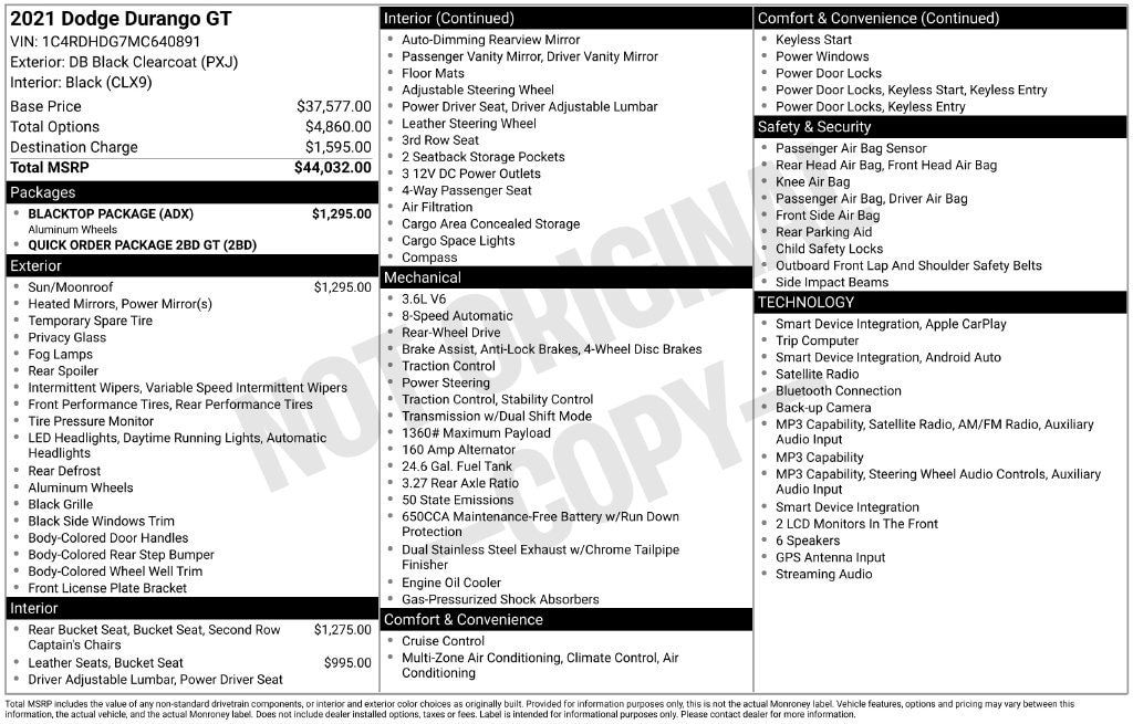 Used 2021 Dodge Durango GT SUV