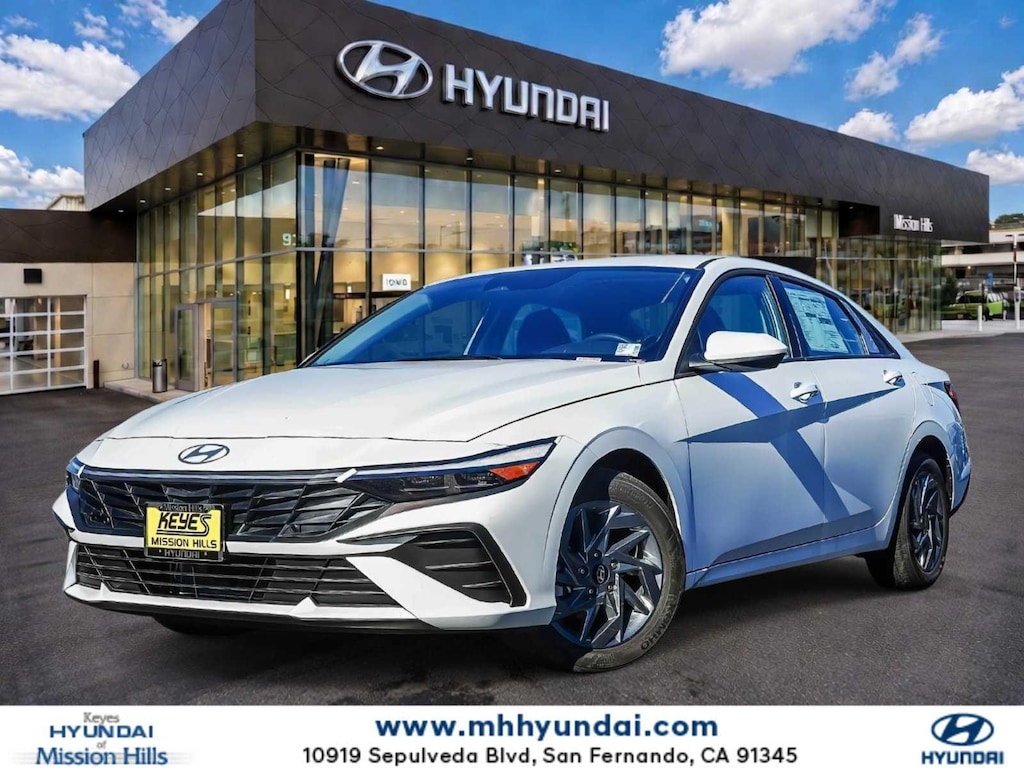 New 2026 Hyundai Elantra Hybrid Blue Sedan