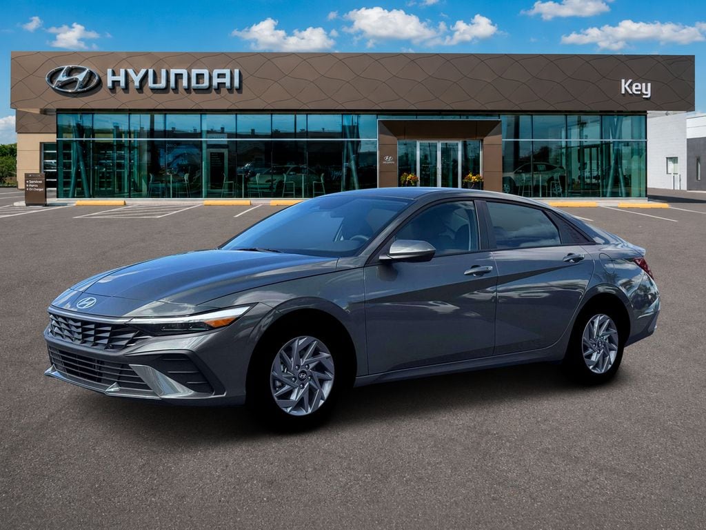 New 2026 Hyundai Elantra Hybrid Blue Sedan