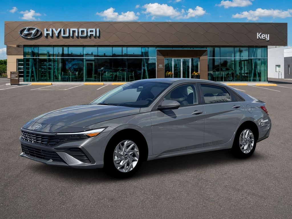 New 2026 Hyundai Elantra Hybrid Blue Sedan