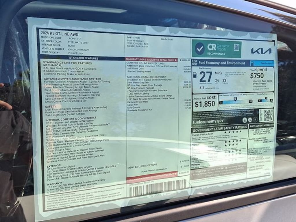 New 2026 Kia K5 GT-Line Sedan