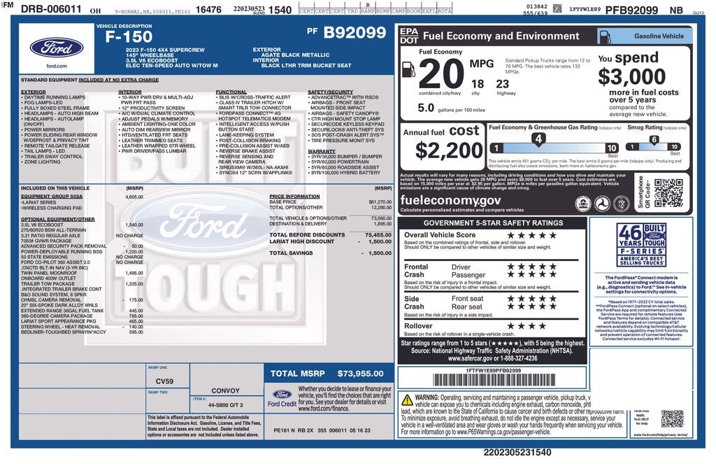 Used 2023 Ford F-150 Truck SuperCrew Cab