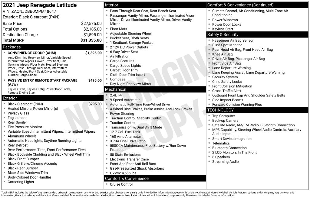 Used 2021 Jeep Renegade Latitude SUV