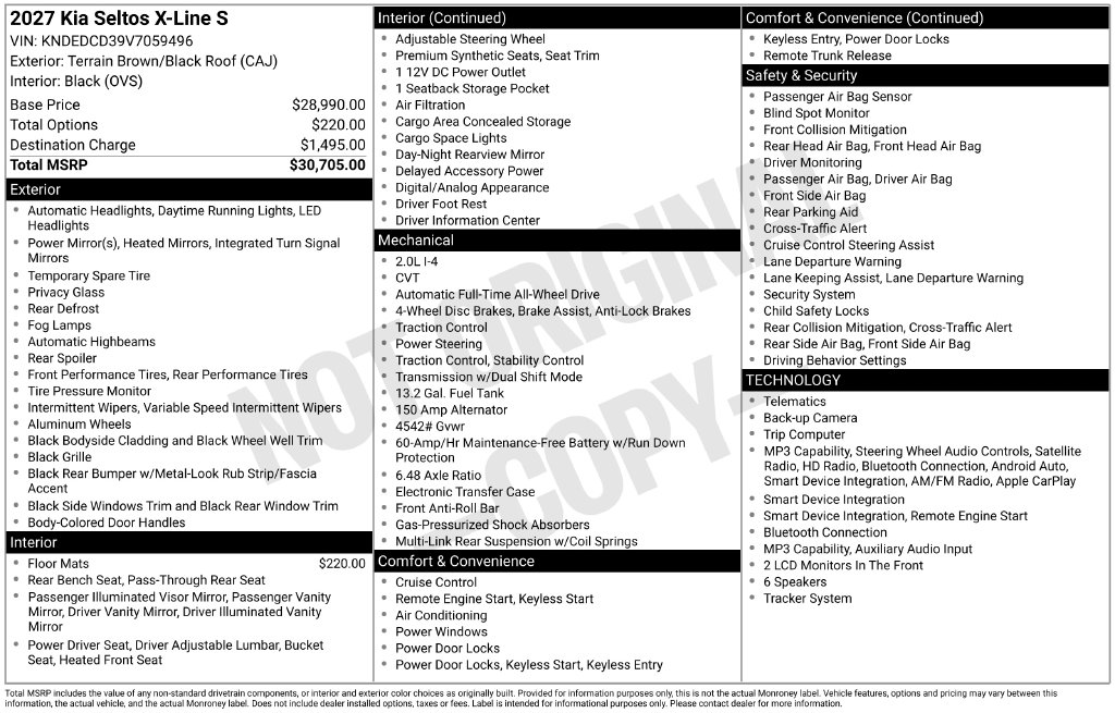 New 2027 Kia Seltos X-Line S SUV