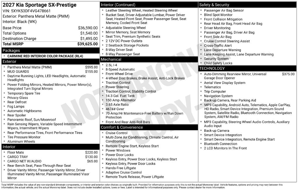 New 2027 Kia Sportage SX-Prestige SUV