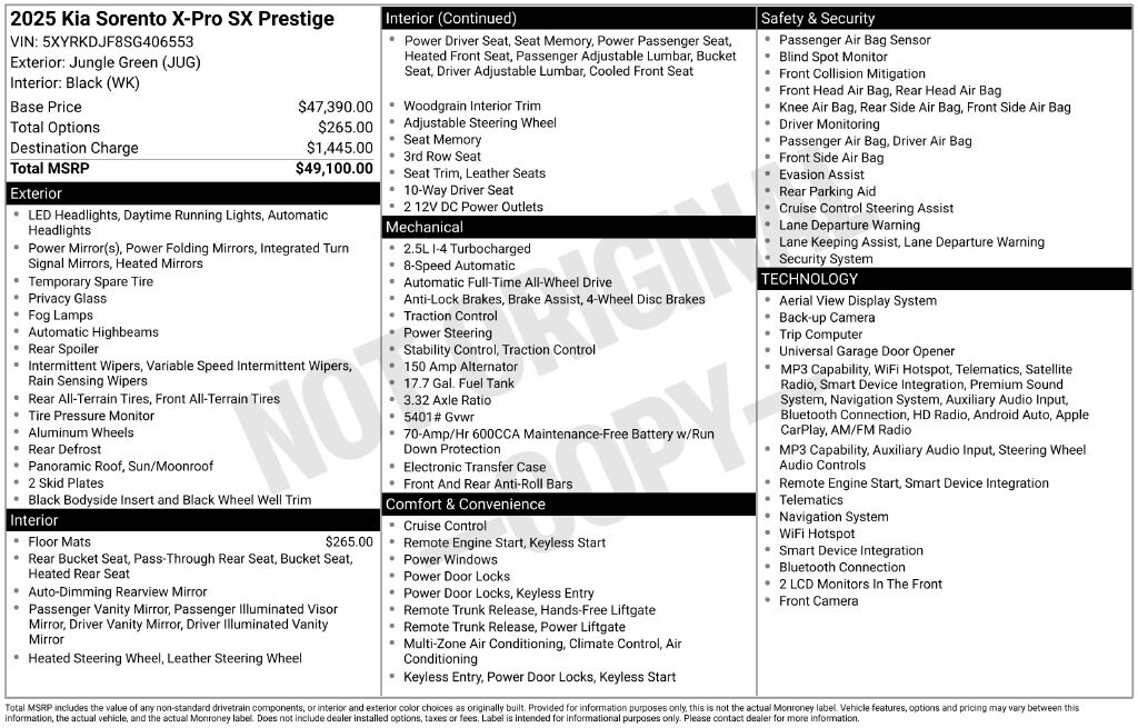 Certified 2025 Kia Sorento X-Pro SX Prestige SUV