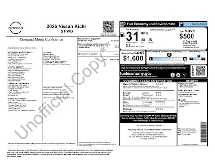 2026 Nissan Kicks S SUV