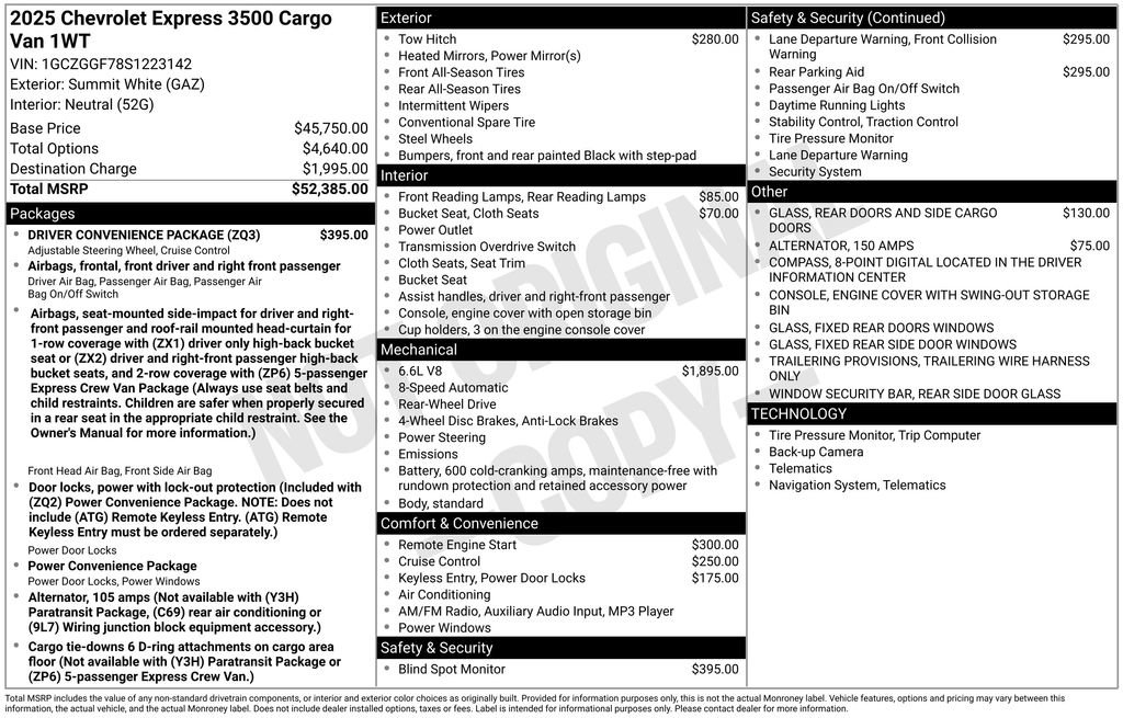 2025 Chevrolet Express Cargo Work Van - Photo 17