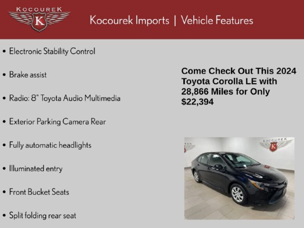 Used 2024 Toyota Corolla LE Sedan