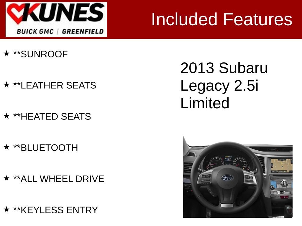 Used 2013 Subaru Legacy 2.5i Limited
