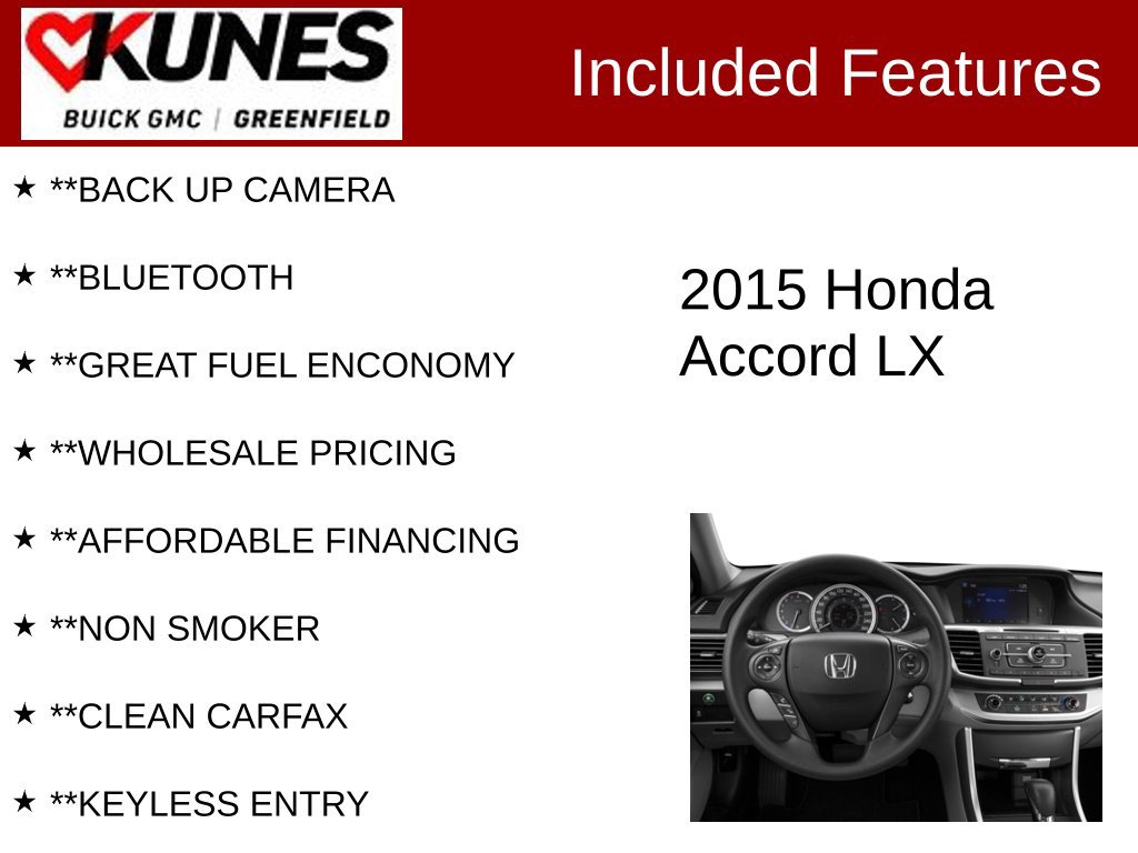 Used 2015 Honda Accord Sedan LX