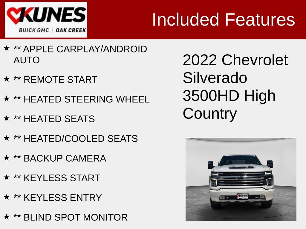 Used 2022 Chevrolet Silverado 3500 HD High Country Truck Crew Cab