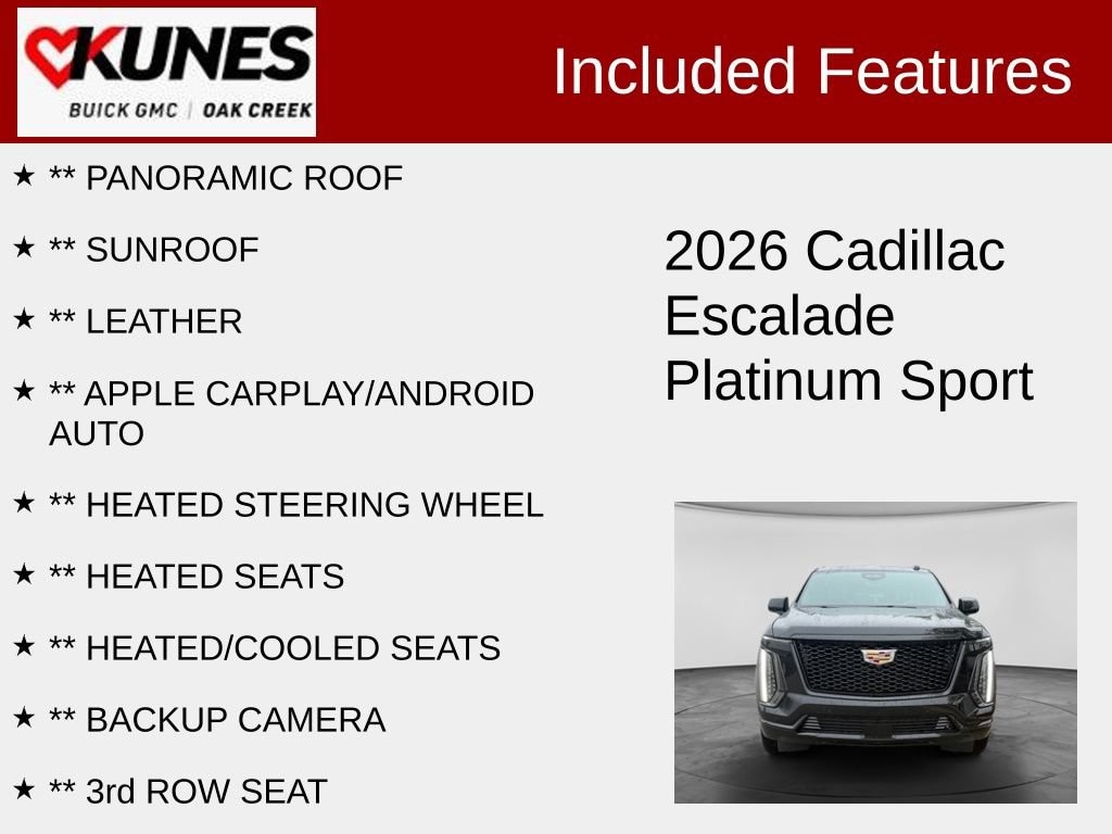 Used 2026 CADILLAC Escalade Platinum Sport SUV