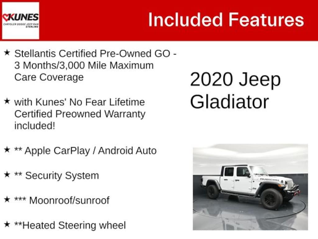 Certified 2020 Jeep Gladiator Rubicon Truck