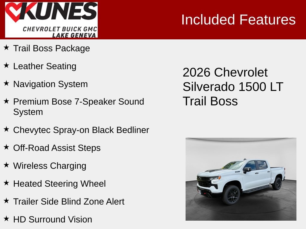 New 2026 Chevrolet Silverado 1500 LT Trail Boss Truck