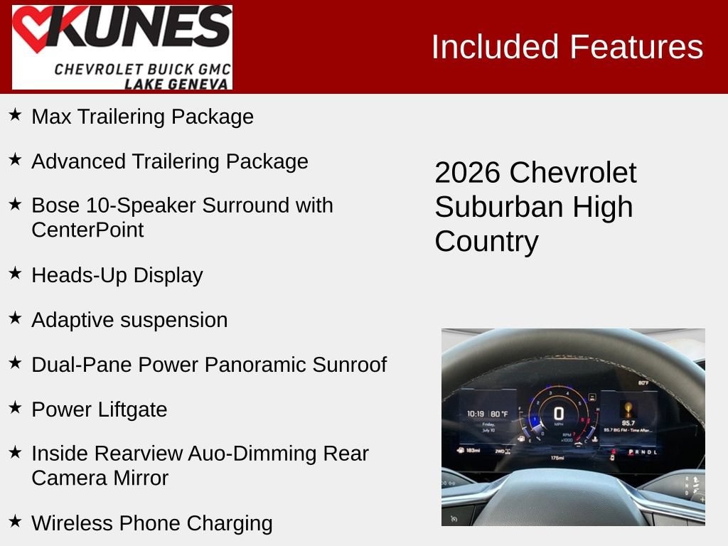 New 2026 Chevrolet Suburban High Country SUV