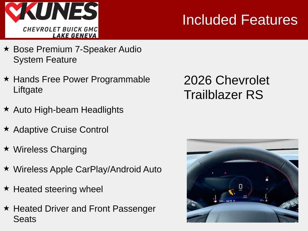 New 2026 Chevrolet Trailblazer RS SUV