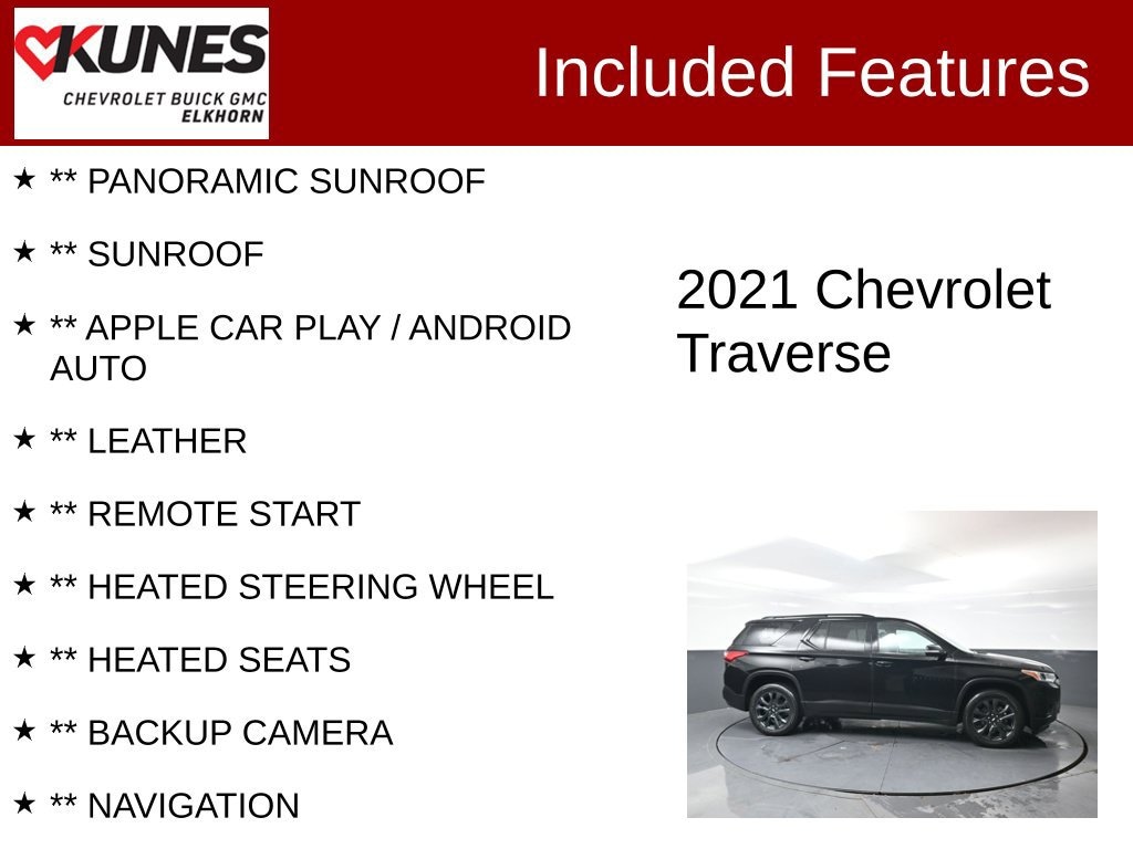 Used 2021 Chevrolet Traverse RS SUV