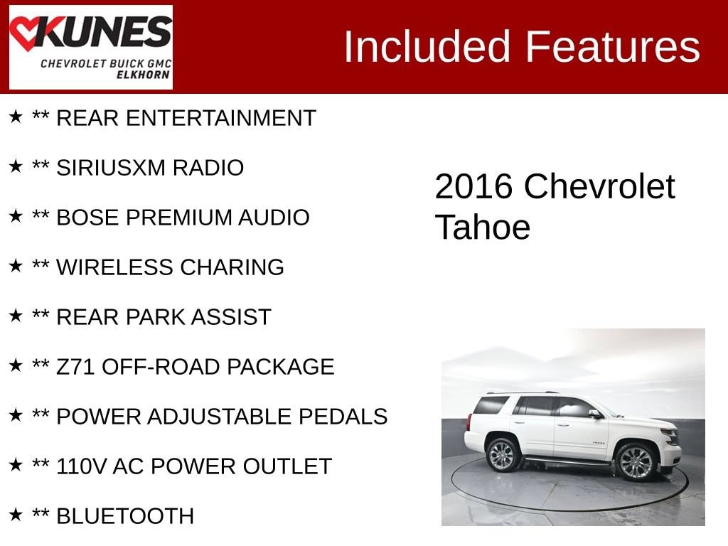 Used 2016 Chevrolet Tahoe LTZ SUV